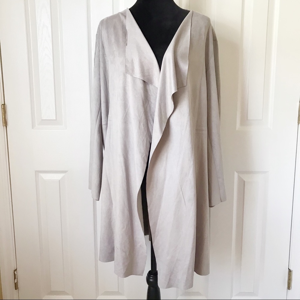 NWT GraceElements Faux Suede Waterfall Long Duster